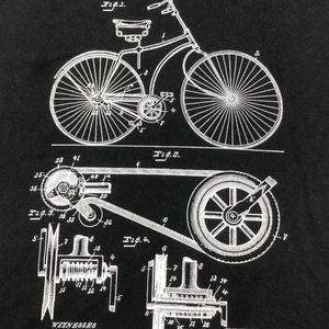 Mens Bicycle Patent 1860 T-shirt Bike History Tee shirt